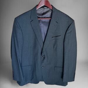 VTG Merona Wool Blend Blazer Jacket Colombia Made 46R Sports Coat Preppy Office